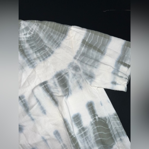 Jane & Delancey Sage Green & off white Tie Dye Cinch Waist Tee Size Small EUC - Picture 4 of 6